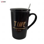 ماگ سرامیکی زیبا مدل Time کد 1030 رنگ مشکی