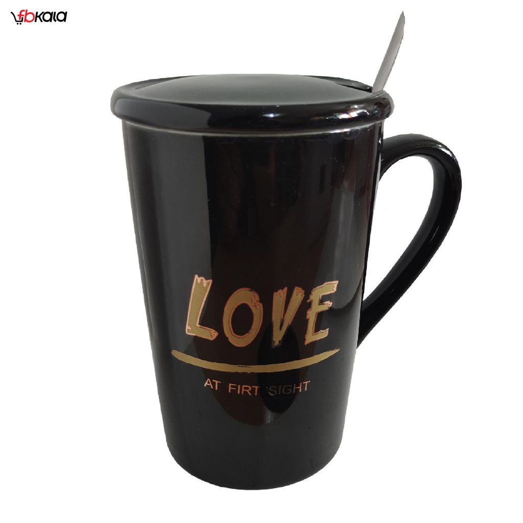 ماگ سرامیکی عاشقانه مدل LOVE کد 1029 رنگ مشکی