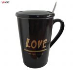 ماگ سرامیکی عاشقانه مدل LOVE کد 1029 رنگ مشکی