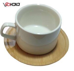 ست فنجان و نعلبکی 12 پارچه طرح چوب